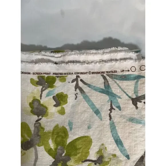 Braemore Gazebo Cloud Fabric‎ cotton/linen, floral/botanical YHL 2.25 yards - Picture 3 of 4